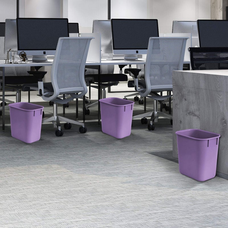 Acrimet Wastebasket, Deskside Bin, 3.25 Gallon/13 Quart/ 12 Liter (Plastic) (Purple Color) (Set of 4) - Image 4